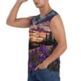 thumbnail image 3 of Fotbe Starry Night Purple Irises Men's Camiseta sin Mangas Estampada para Hombres, Playera Casual para Gimnasio, Entrenamiento, Playa-X-Large, 3 of 7