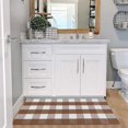 thumbnail image 3 of KOZYFLY Buffalo Plaid Area Rugs 2x4.3 Ft Coffee and White Checkered Rug Washable Front Door Mat Hand Woven Cotton Outdoor Rug Small Rug for Front Porch Kitchen Entryway Patio Bathroom, 3 of 16
