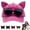 Pink, variant on Cat Ear Trucker Hat with Detachable Sunglasses, Vintage Washed Baseball Cap, Adjustable Pilot Style Hat for Women Men,Black