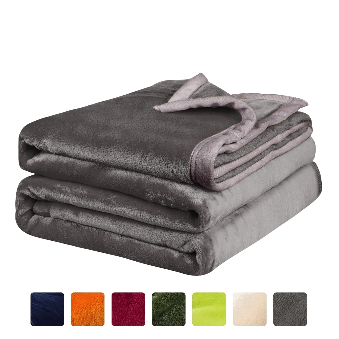 Microplush Lightweight Thermal Bed Fleece Blankets Gray King Walmart