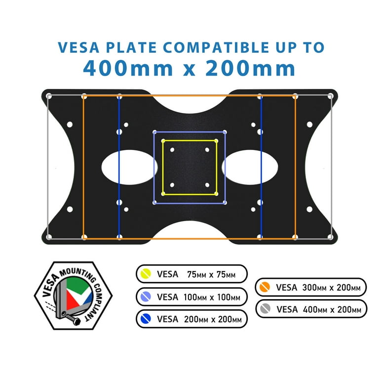 Mount-It! VESA Mount Adapter Plate | Conversion Kit allows 75x75, 100x100, 200x200 to Fit Up to 400x200 mm Patterns