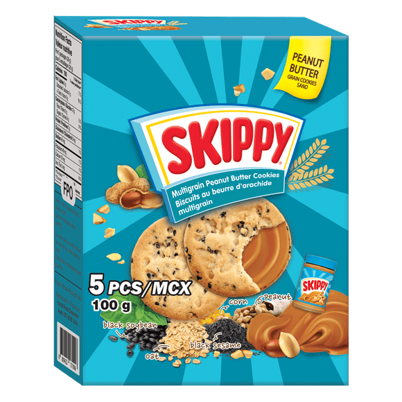 SKIPPY Multi-grain Peanut Butter Sandwich Cookies, 5 Pieces, 100g
