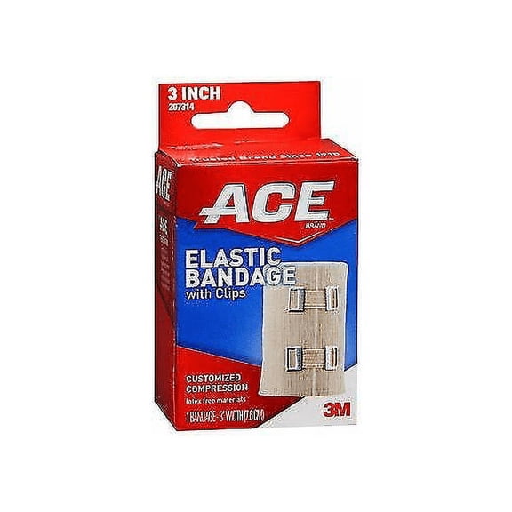 Ace Elastic Bandage W/ Clips Customize Compression & Odor Resistant, 3 In, 4-Pack