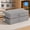 Gray-Rigid-2pcs, variant on 3-Inch High Under Bed Storage Containers, Foldable Low Profile Bins with Lid & Zipper, Shallow Space Saver for Clothes, Toys, and Organizing, 2-Pack, Gray