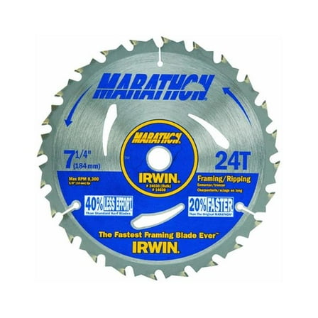 Irwin Industrial Tools PE24030 7.25 in. x 24 Tooth Framing & Ripping Saw Blade