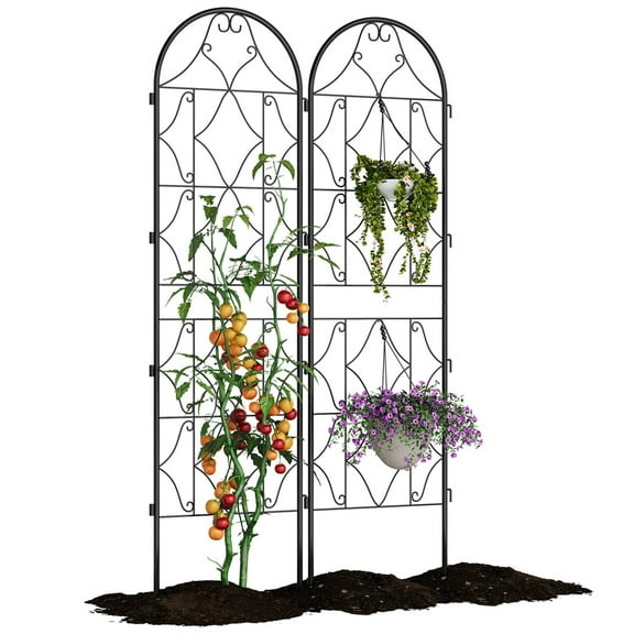 2 Pack/4 Pack Panels No Dig Dog Fence Outdoor - 87 Inch Tall Rustproof Animal Barrier with Gate, Decorative Garden Fence Panels for Yard Border, Patio（87x 20 inch）