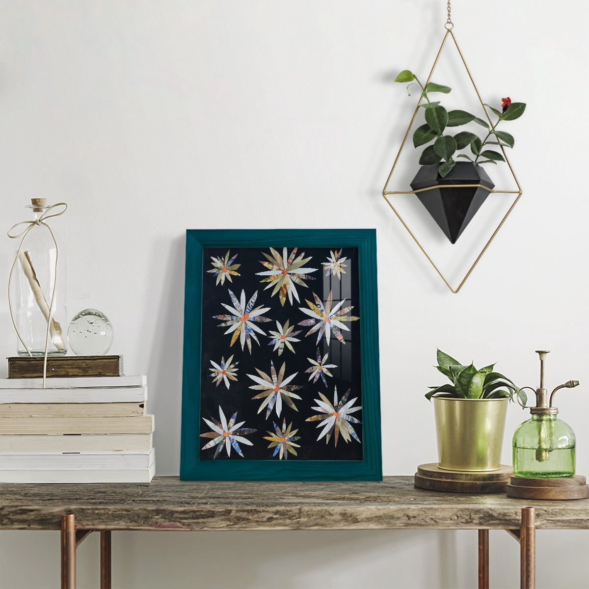 Starburst Too I - Framed Print w/glass - Ocean Blue