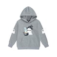 thumbnail image 2 of CYRBOKO Toddler Boys Halloween Outfit Sets, Holiday Long Sleeve Elastic Waist Hooded Drawstring Fall Sweatshirt Sets Gray Size 4-5 T, 2 of 3