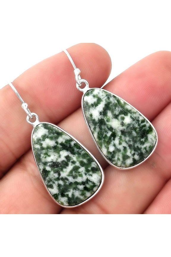 Natural Dioptase 925 Sterling Silver Adult Women Earrings Jewelry SDE53189