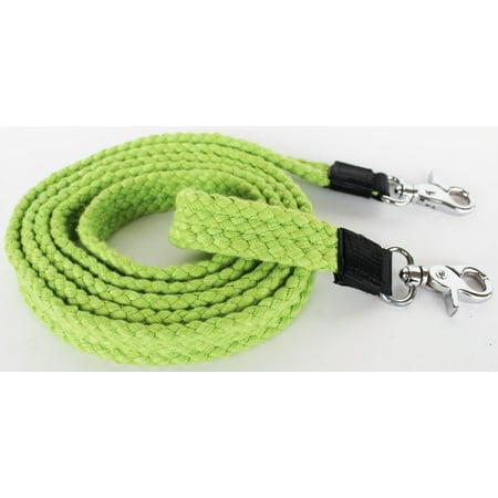 - Pro Rider Horse Tack Soft Cotton Hand Braided Western Barrel Reins Lime Green 607468