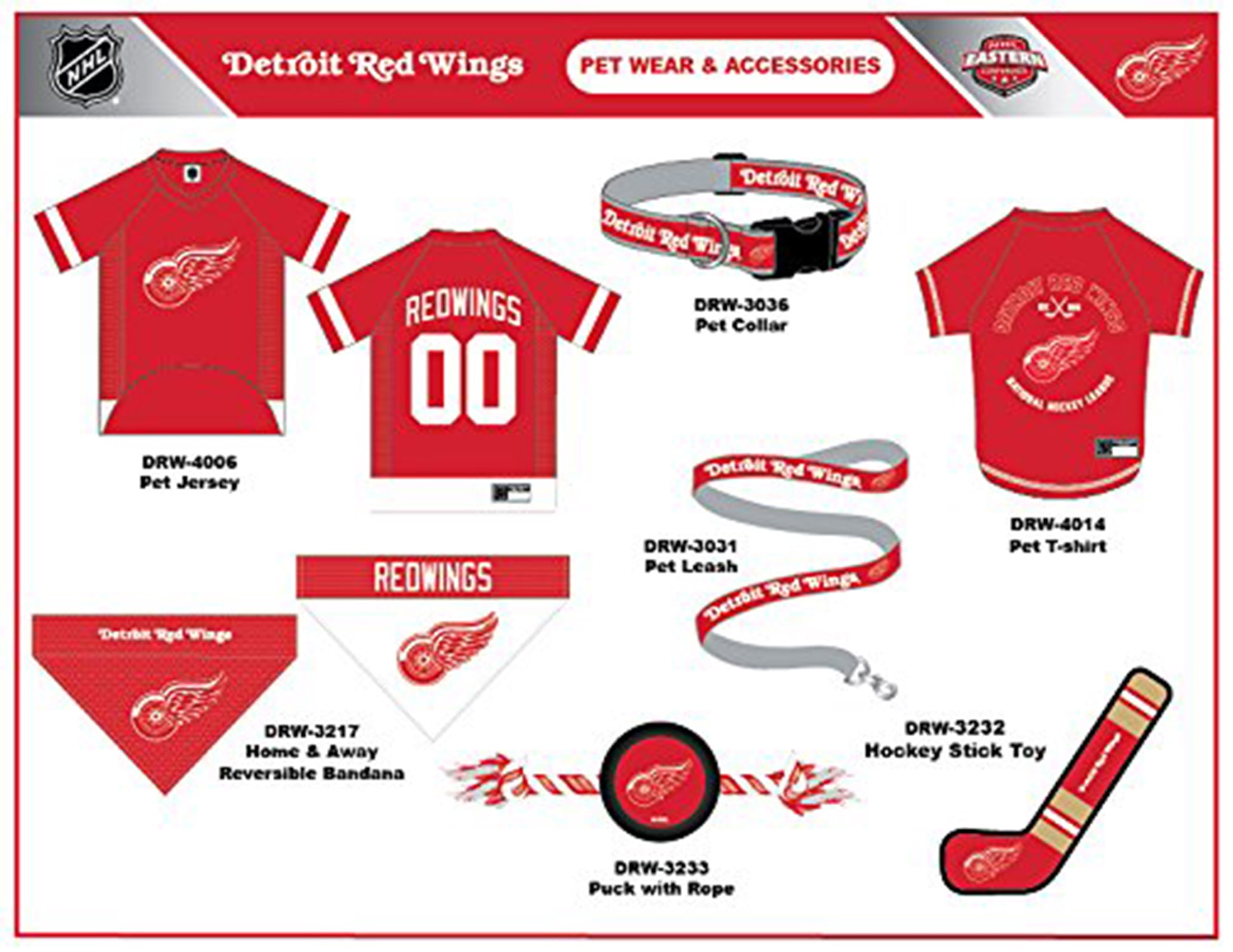 Pets First NHL Detroit Red Wings Leash! Licensed, Heavy-duty, Strong, Durable Leash for Dogs, Cats