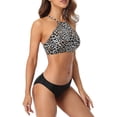 thumbnail image 2 of Charmo Ensemble de Maillot de Bain Bikini pour Femmes, Tour de Cou, Col Montant, Dos Croisé, 2 of 6