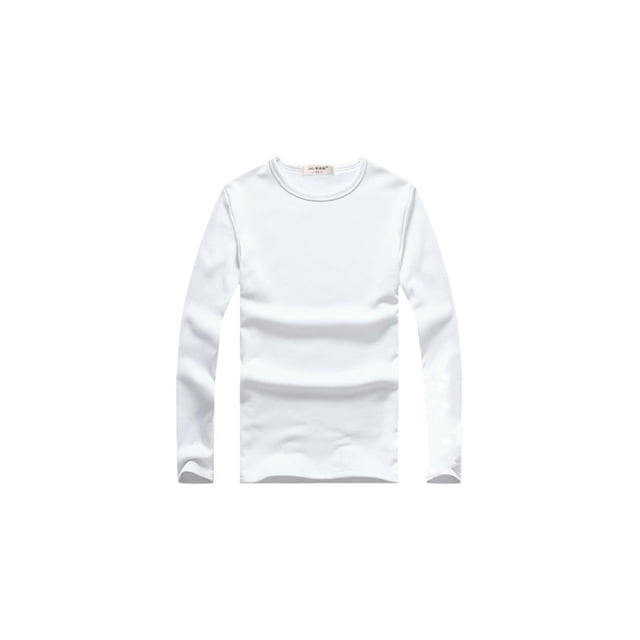 Minnieouse Top básico para hombre, ropa interior cálida de otoño, Base para clima frío, ropa de Color sólido, Jersey informal de ocio, deportes, Camisetas L Espesar blanco Minnieouse AP013161-02