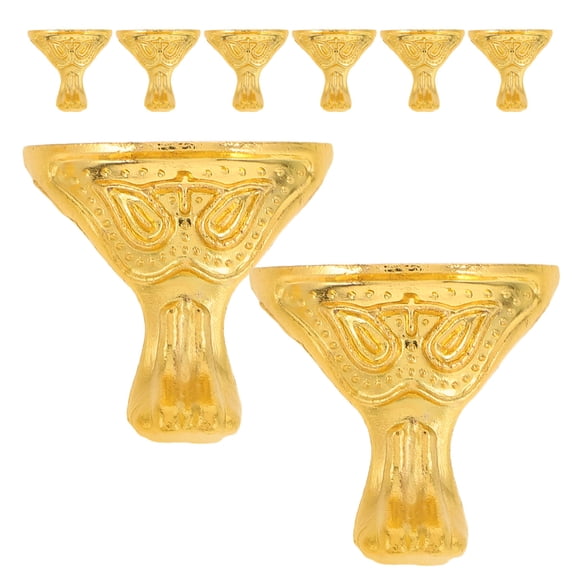 LOLIPPYY 8Pcs Golden Vintage Box Feet Decorative Metal Legs for Furniture and Craft Boxes
