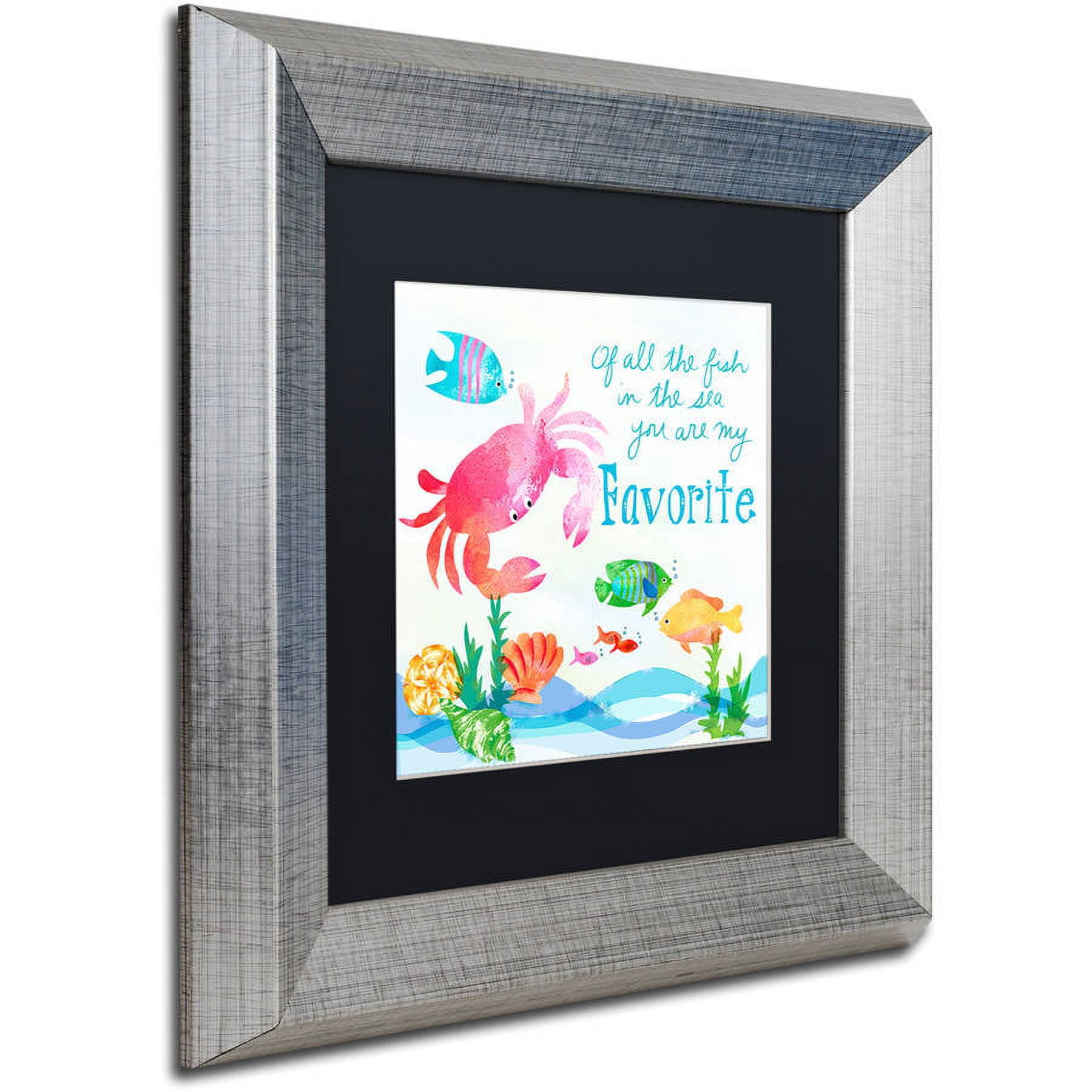 Trademark Fine Art "Crab" Canvas Art by Lisa Powell Braun, Black Matte, Silver Frame