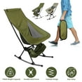 thumbnail image 3 of TeqHome Folding Rocking Camping Chair Portable Outdoor High Back Patio Rocking Chairs for Travel Camping Fishing Supports 198 lbs Mesh Back(Green), 3 of 9