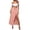 Pink, variant on Women's Half Length Pleated Skirt Retro Elastic Waist Linen Hem Long Skirt