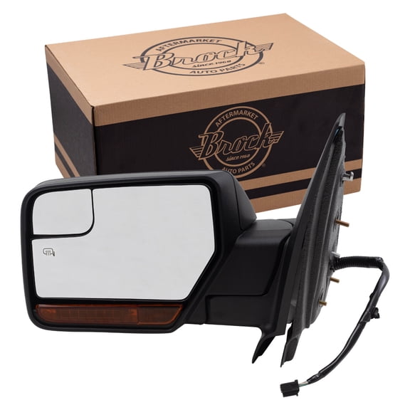 Brock Power Mirror for 2012-2017 Expedition Spotter Glass Turn Signal Indicator Puddle Lamp Memory
