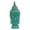 Turquoise, variant on UTC40027 Ceramic Buddha Head with Pointed Ushnisha and Elongated Face Gloss Finish White