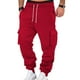 thumbnail image 4 of Pantalones cargo de felpa para hombre para otoño-invierno: bolsillos tipo peto, poliéster, estilo hip hop, ropa informal para exteriores, 4 of 8
