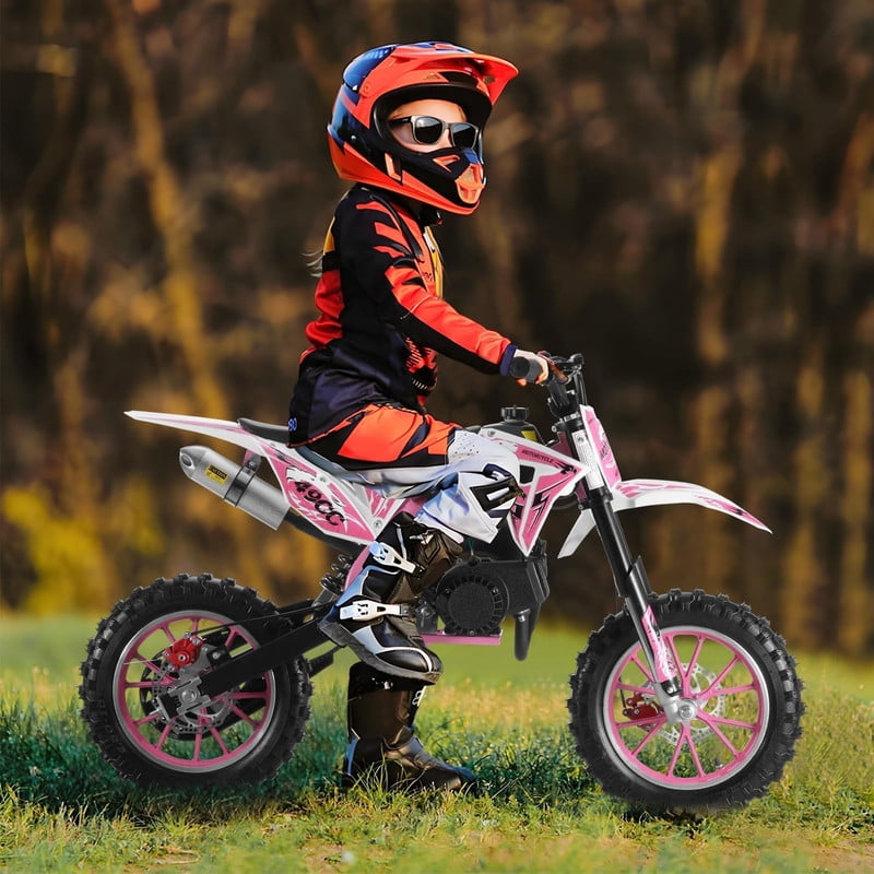 Seipouy 49cc Dirt Bike for Adults & Kids,Kids Dirt Bike Mini Dirt Bikes,2-Stroke Gas Power Motocross Off-Road, Mini Pit Bike with Front Rear Disc Brakes, High-Speed Racing Motorcycle for Kid 40KM/H