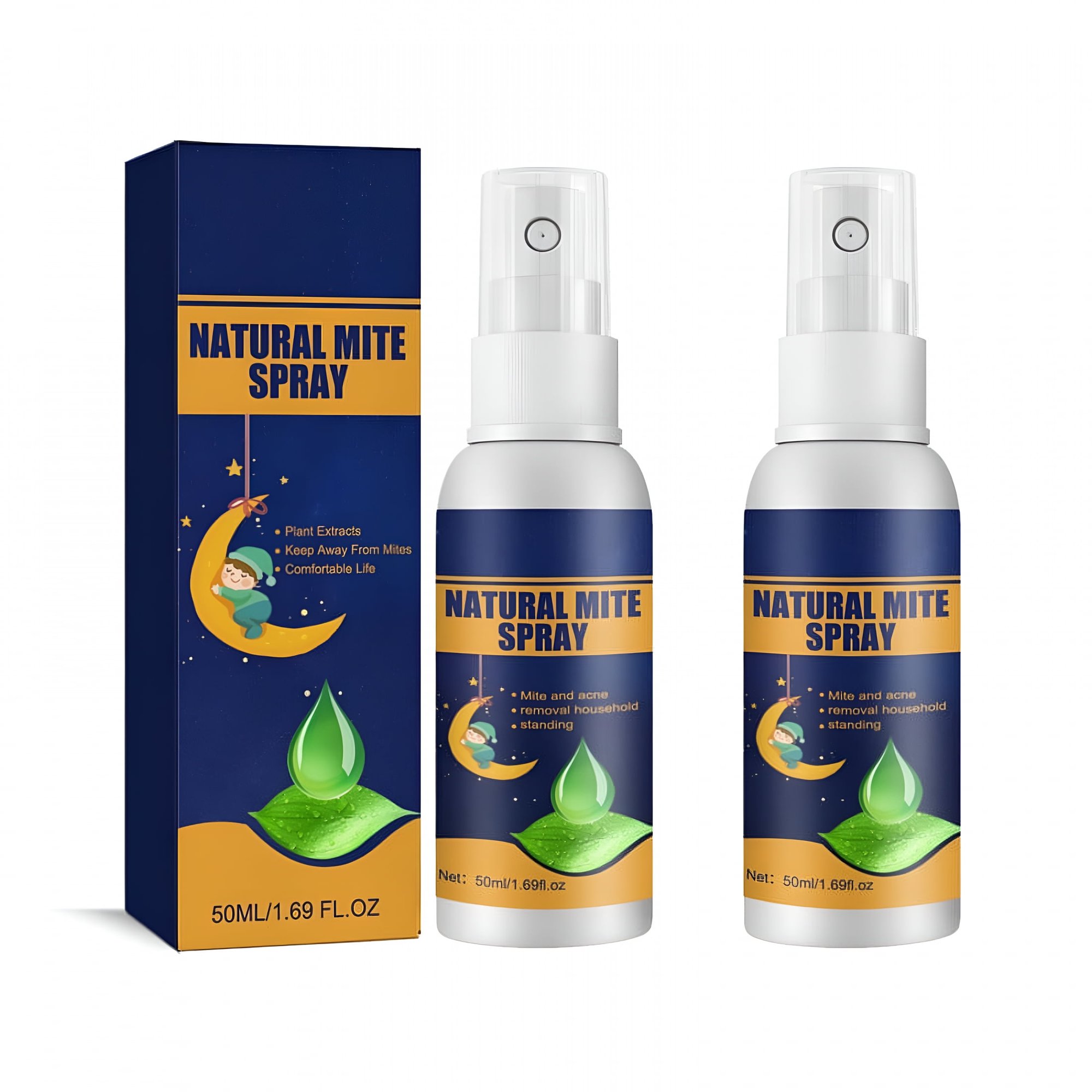 QARUN Bed Bug Spray - Bed Bug Killer & Dust Mite Spray - Child & Pet Friendly - Natural Spray Repellent Treatment-for Mattresses,Covers,Carpets & Furniture - Fast Protection 2PCS