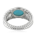 thumbnail image 3 of KIRAN FINE JEWEL Oval Turquoise Turquoise Band Ring 925 Silver Wedding Anniversary Engagement Women Gemstone Statement Jewelry Gift For Her, 3 of 5