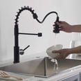 thumbnail image 2 of Blossom Kitchen Faucet with Pull Down Sprayer and Soap Dispenser, Single Handle High Arc Solid Brass Sink Faucets for 1 or 3 Hole, Matte Black Finish, 2 of 10