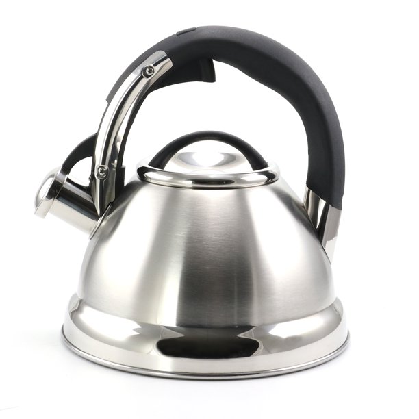 Mr. Coffee 2 Quart Stainless Steel Whistling Tea Kettle with Nylon