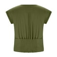 thumbnail image 4 of Camisetas para las Mujeres de Ajuste Suelto Casual Sólido V-Cuello Blusa, Moda Manga Corta Cuello Redondo Top para el Hogar Y el Uso Diario, Tela Suave, 4 of 7