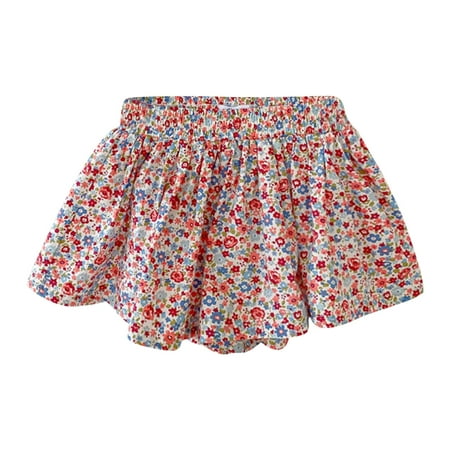 

B91xZ Flowy Shorts Toddler Summer Girls Shorts Flower Prints Fashion Cute Skirt Shorts For Girls Clothes Red Size 18-24 Months