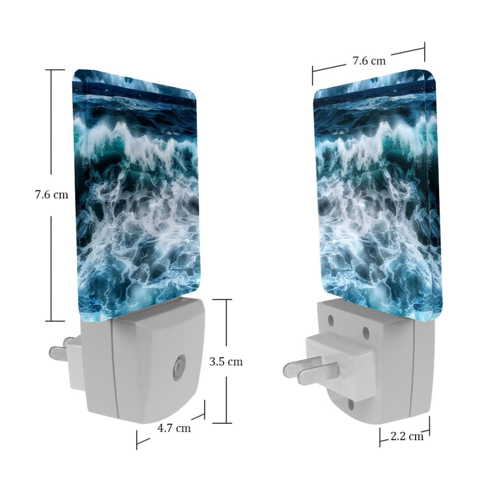 PhooArto Sea Ocean Waves Plug in LED Night Light Auto Sensor Dusk to Dawn Decorative Night for Bedroom, Bathroom, Kitchen, Hallway, Stairs, Baby's Room, Energy Saving