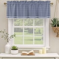 thumbnail image 3 of Farmhouse Navy Blue White Striped Valances for Windows, Decorative Rod Pocket Window Valance Curtains, Modern Stripes Short Curtain Drapes for Kitchen/Bathroom/Living Room, 2 Panels, 54" W x 18" L, 3 of 8