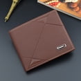 thumbnail image 2 of Cartera de cuero para hombre, billetera multifuncional marrón claro con cremallera, monedero con múltiples bolsillos, 2 of 8