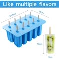 thumbnail image 4 of Moldes de silicona para helado, juego de 10 moldes reutilizables para paletas, 12 palitos de madera, 1 embudo, 100% silicona de calidad alimentaria, sin BPA, 4 of 5