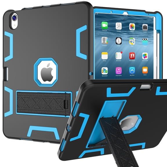 Decase Rugged Case Compatible with Apple iPad Air 11-inch M3 (2025) / M2 (2024),Shockproof Protective Cover with Built-in Stand & Pencil Holder,Heavy Duty Hard Cover,Blackblue