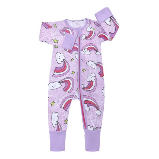 Mameluco de bebé niño Mickey Minnie Mouse ropa de manga larga primavera otoño niños niñas cremallera infantil subir monos para niños Toddler6M Gao Jinjia LED