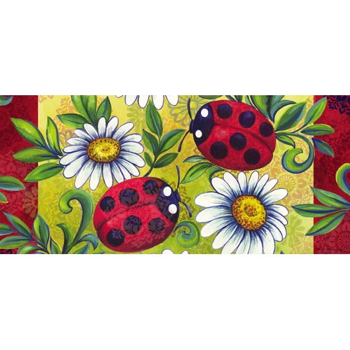 Evergreen Enterprises, Inc Ladybugs and Daisy Scroll Sassafras Doormat