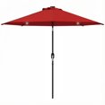 thumbnail image 1 of 9ft Solar LED Patio Umbrella, Wine Red Sunshade with 24 Lights, Tilt Function & Crank Handle, Rust-Resistant Steel & Polyester Canopy for Backyard, Garden, Pool and Balcony, 1 of 7