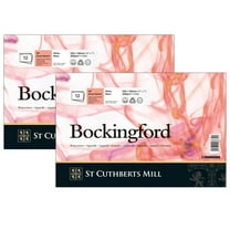 St Cuthberts Bockingford Watercolor Pad, Hot Pressed, White, Glue Binding, 140lb/300gsm, 12 Sheet, 7x10 inch, Pack of 2
