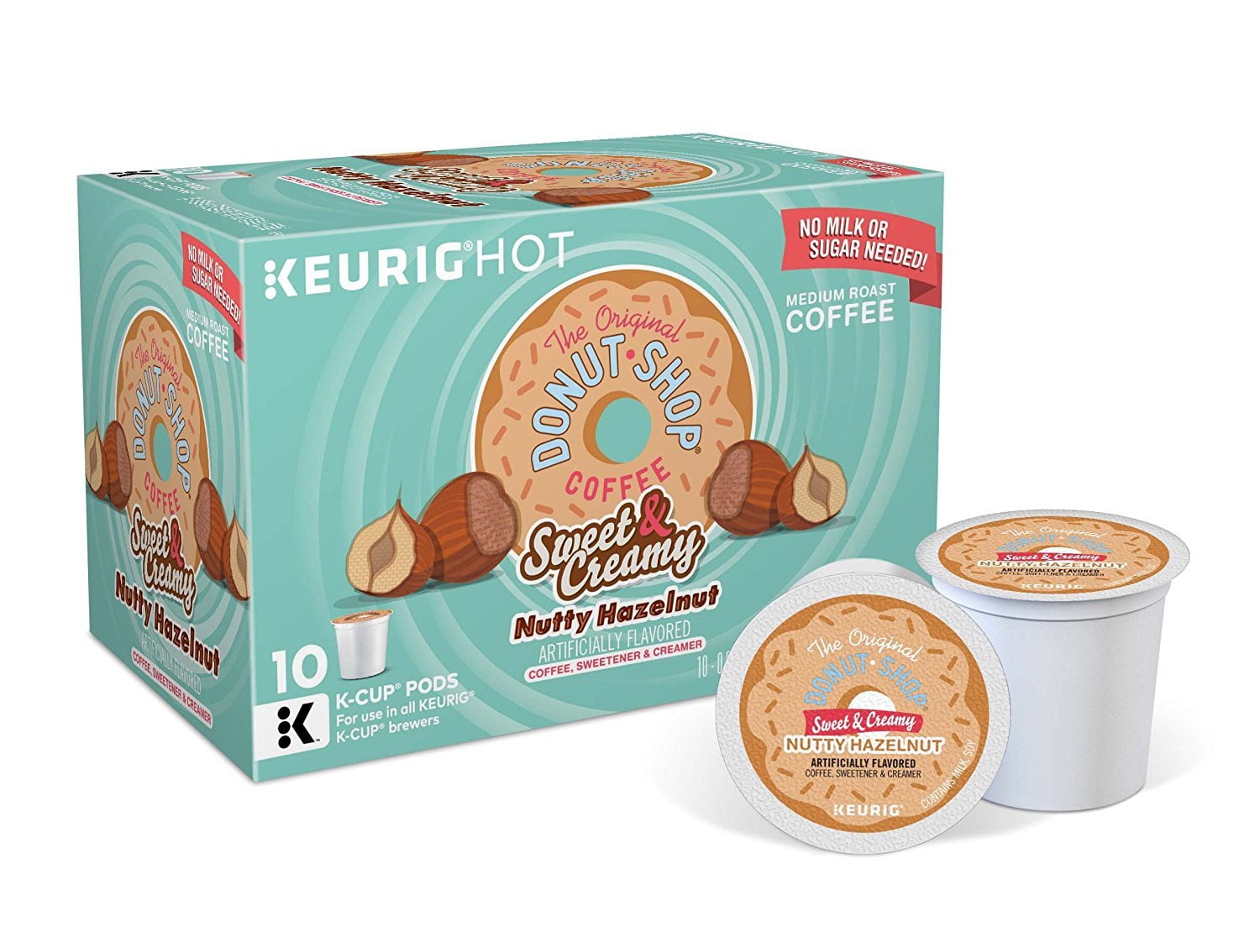 Donut Shop Sweet & Creamy Nutty Hazelnut Keurig KCup Coffee No Milk
