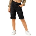 thumbnail image 2 of ITSAME Boys Girls School Uniform Shorts, with Pockets Elastic Waist Slim Fit Summer Casual Fashion Shorts Black 5-6T, 2 of 8