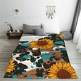 thumbnail image 5 of Honeii Vintage Sunflowes Print Fleece Blanket - Throw Blanket for Bed, Sofa, Couch, Camping, and Travel , Microplush Ultra Soft Warm Blanket-50"x40", 5 of 7