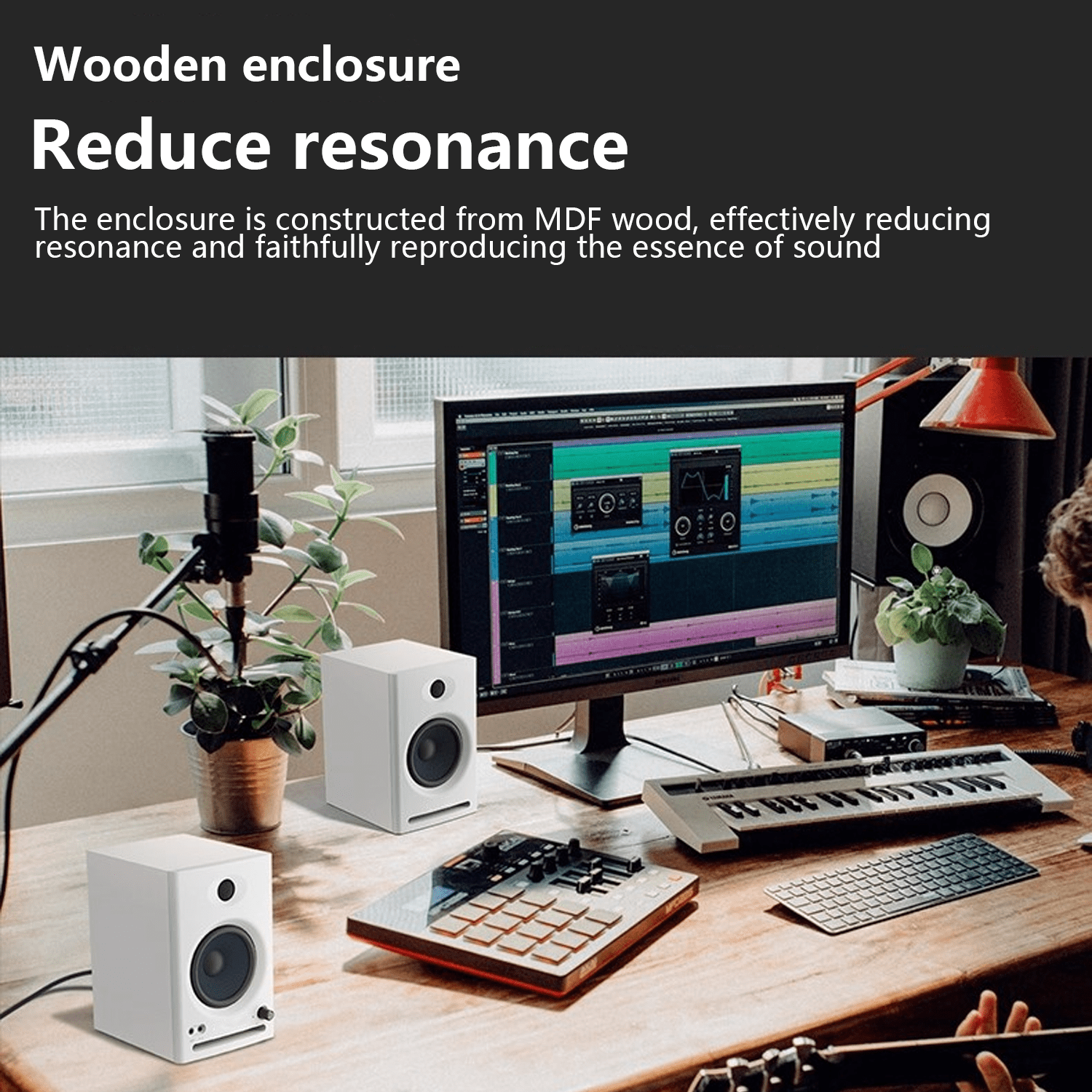 Solorage 60W Bluetooth 5.3 Computer Speakers, 2.0 Stereo for Desktop Laptop, 3.5mm AUX RCA USB, Ideal for Music & Gaming, Black 1 Pair