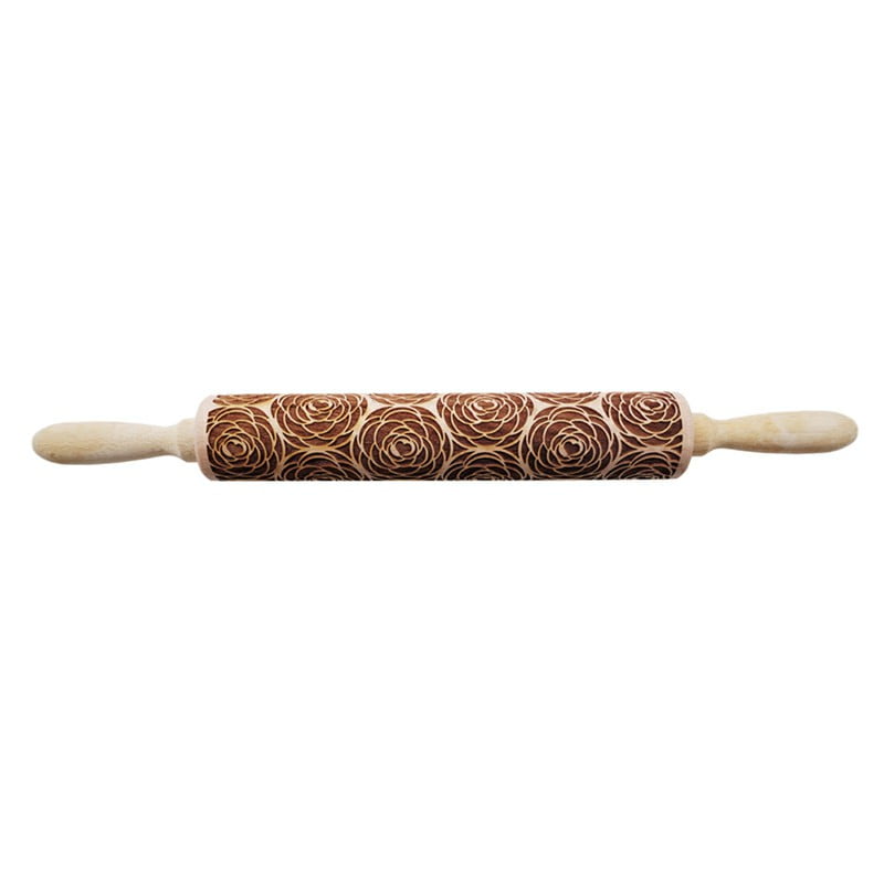 Embossing Rolling Pins Wooden Laser Engraved Carved ...