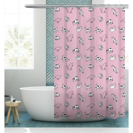 Your Zone Yoga Cat shower curtain 72*72