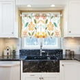 thumbnail image 5 of Yayeee Kitchen Curtains Tier Pair Light Filtering 27"x36" Rod Pocket Short Cafe Window Panel, Orange Retro Flower, 5 of 7