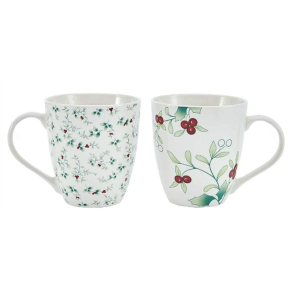 Pfaltzgraff Winterberry Porcelain 18 oz Mug Micro/Macro Set of 2