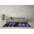 thumbnail image 3 of Ahgly Company Machine Washable Indoor Rectangle Abstract Blue Modern Area Rugs, 3' x 5', 3 of 4