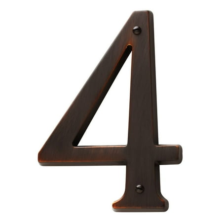 Baldwin Estate 90674.112.CD Solid Brass Traditional House Number Four in Venetian Bronze, 4.75"